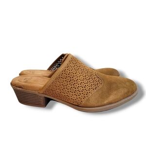 Earth Origins Celina Mules Size 10 Tan Suede Slip On Casual Comfort New